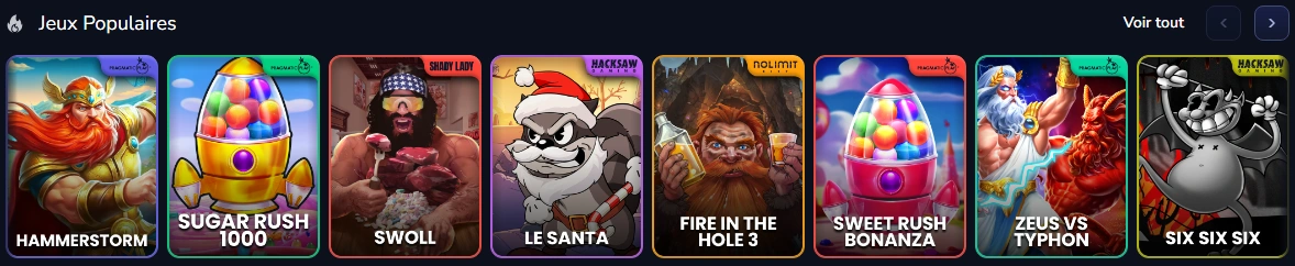 Jeux populaires Flush Casino